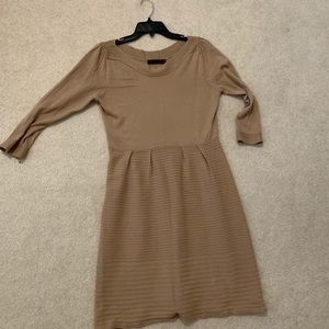 The limited tan a line dress 3/4 sleeves